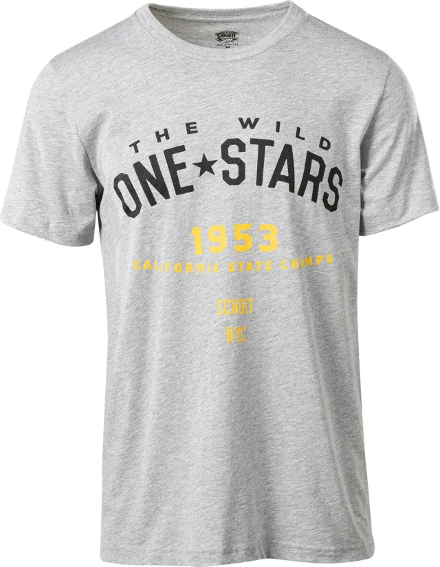Schott NYC TWONE1 t-skjorte heather grey stjernetrykk
