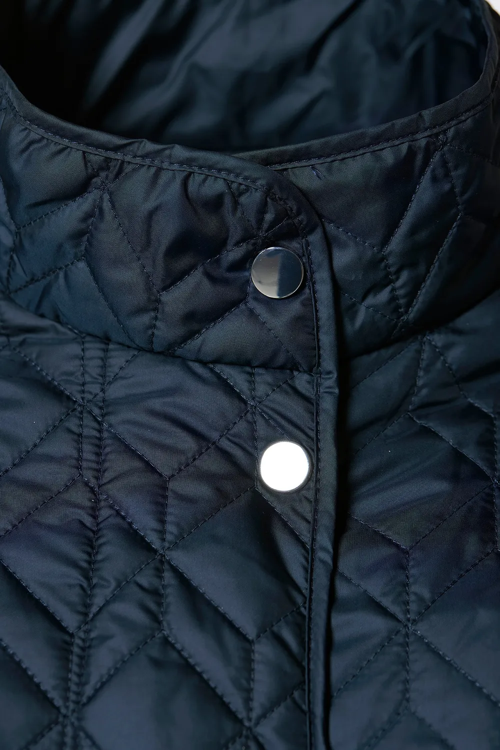 Danwear Bella overgangsjakke navy quiltet vegandun