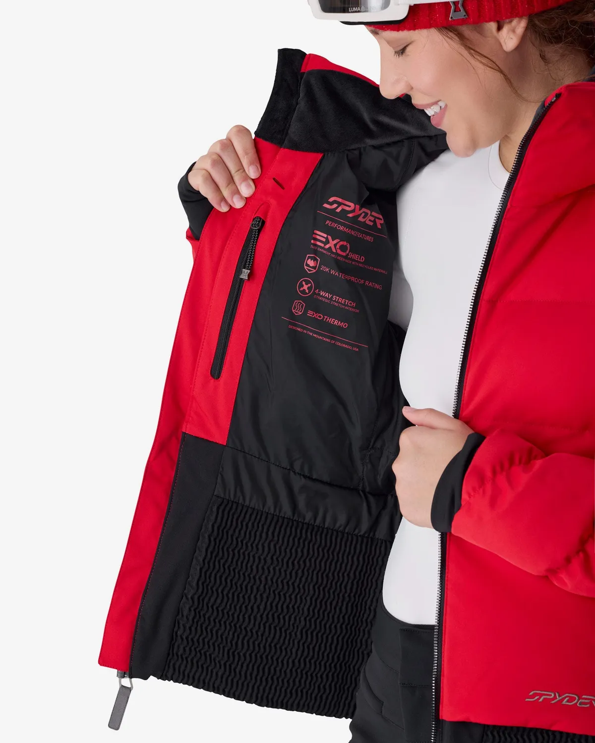 Spyder Haven skijakke dame Spyder Red syntetdun