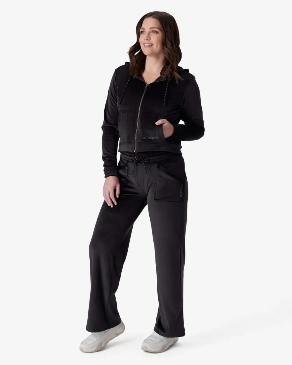 Spyder Shimmer velurbukse dame svart avslappet