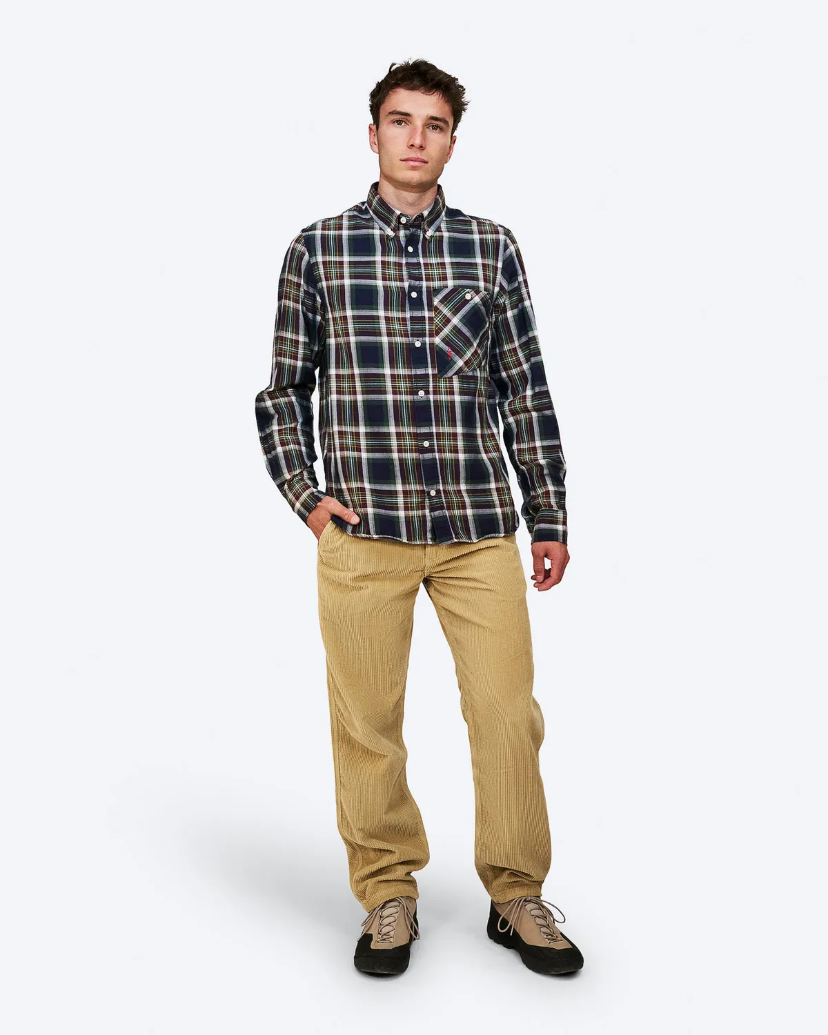 The Mountain Studio G-10 Button Down flanellskjorte Sky Captain rutete