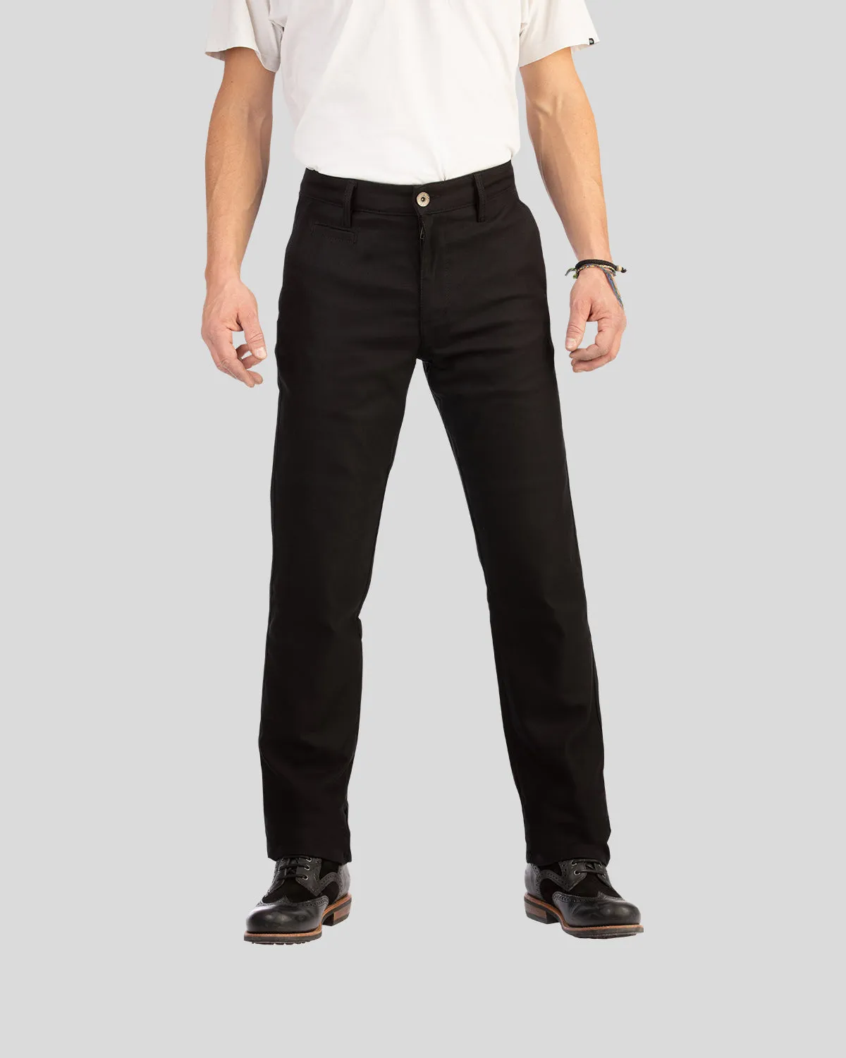 Rokker Chino Black Level AA motorsykkelbukse svart stretch