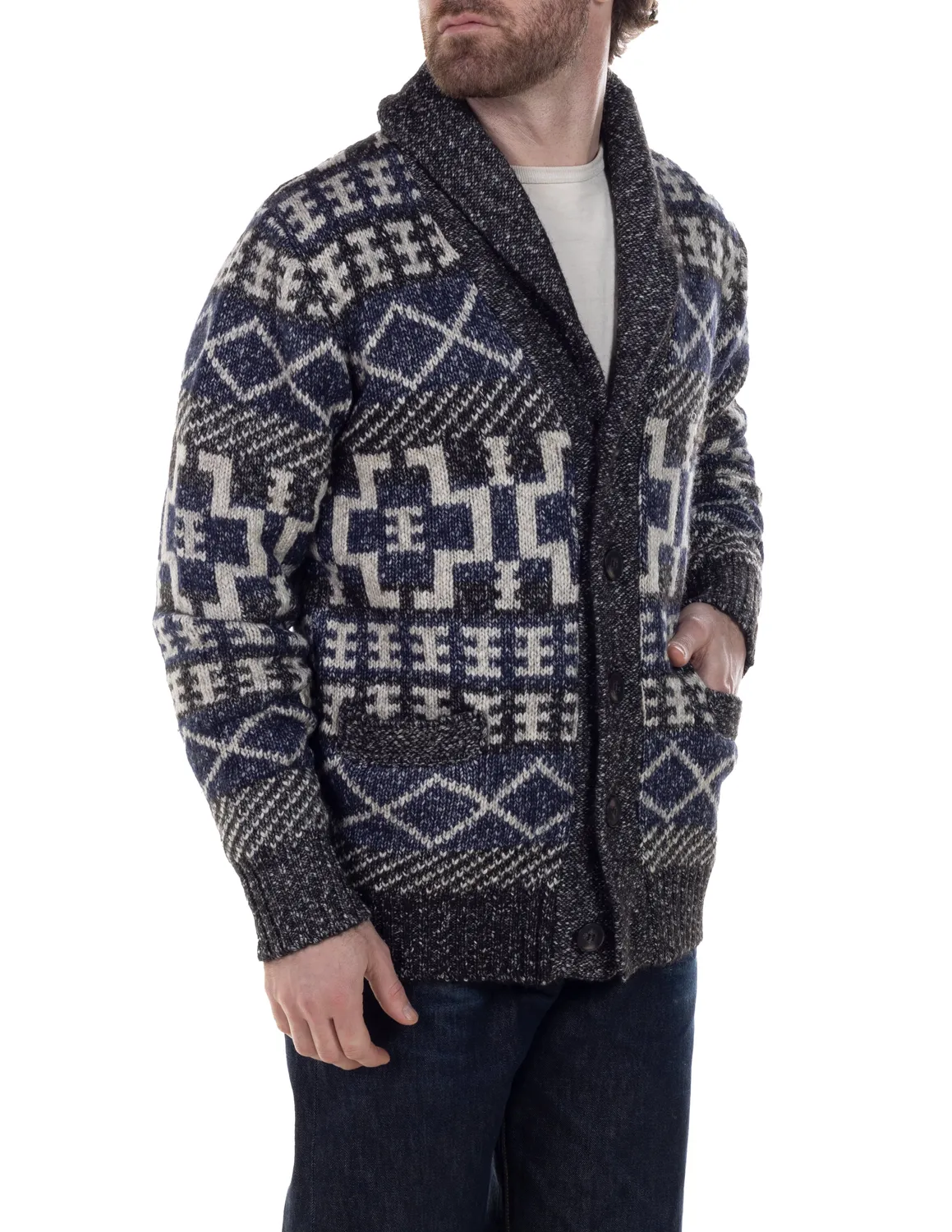 Schott NYC SW2238 cardigan yakmiks svart sjalskrage