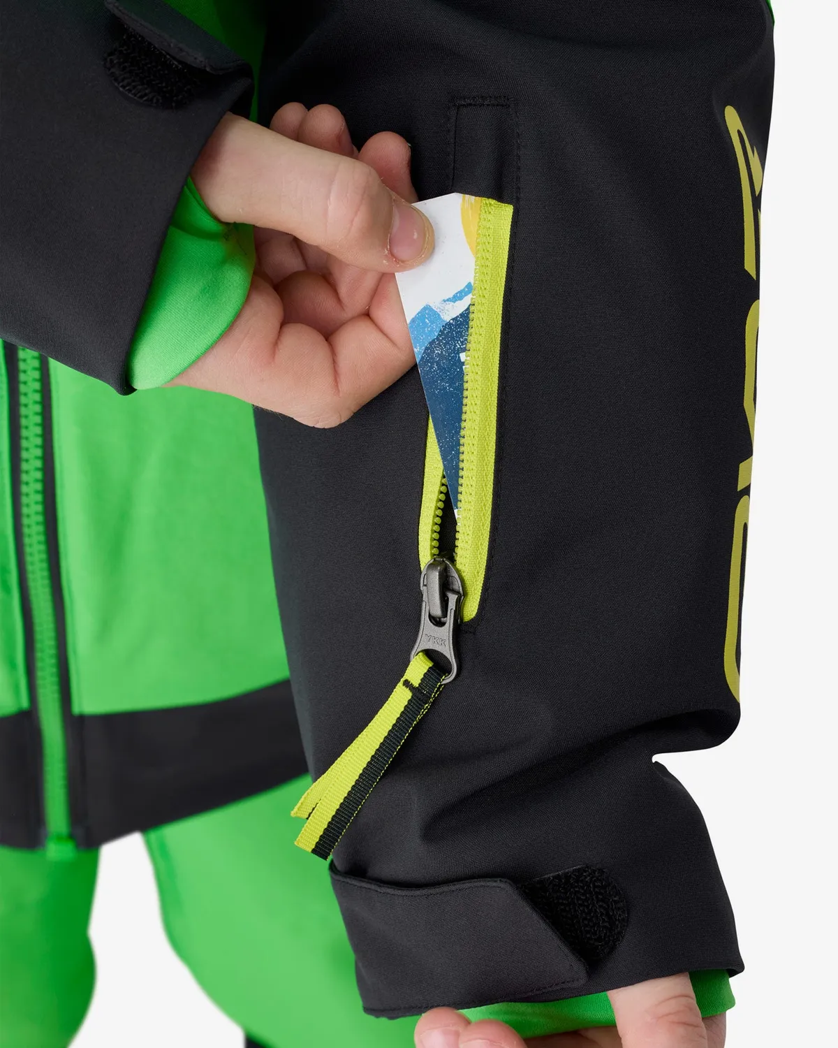 Spyder Davos skijakke gutt strobe green vanntett