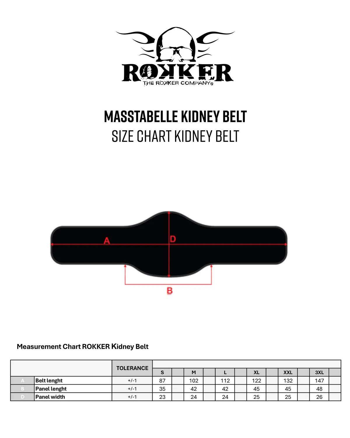Rokker Kidney Belt Classic nyrebelte svart L