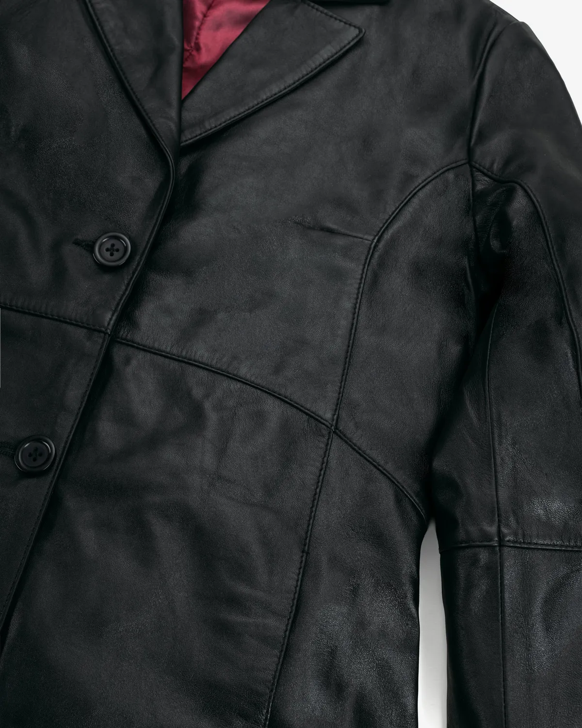 Schott NYC 2545W trenchcoat skinn svart tettsittende