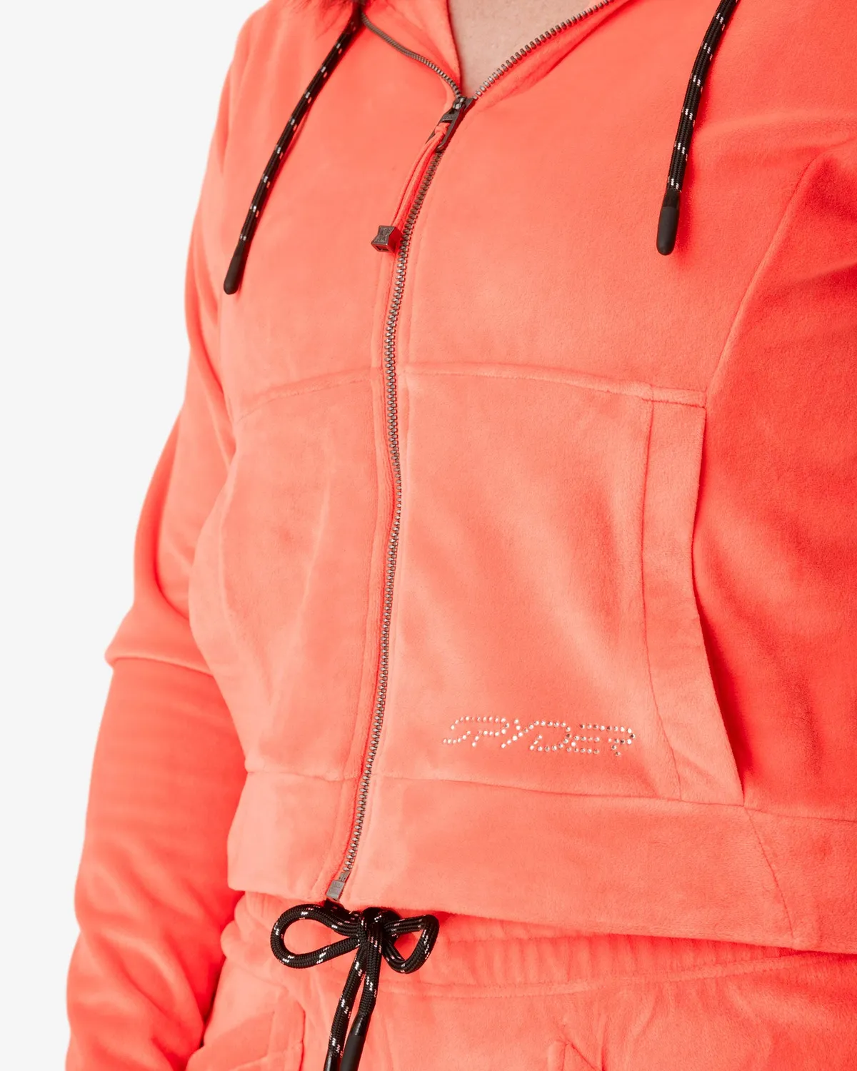 Spyder Shimmer velourjakke dame Electric Coral avslappet
