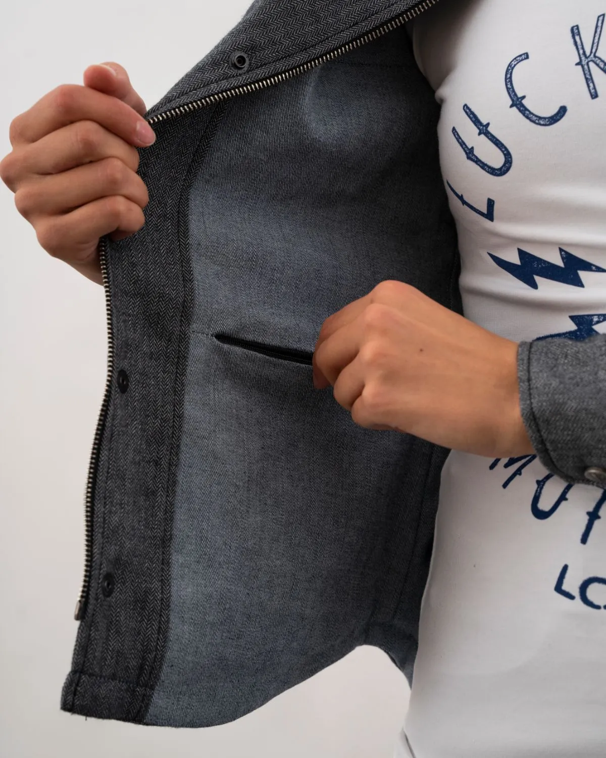 Rokker Boston Rider Shirt Lady motorsykkelskjorte grå CE