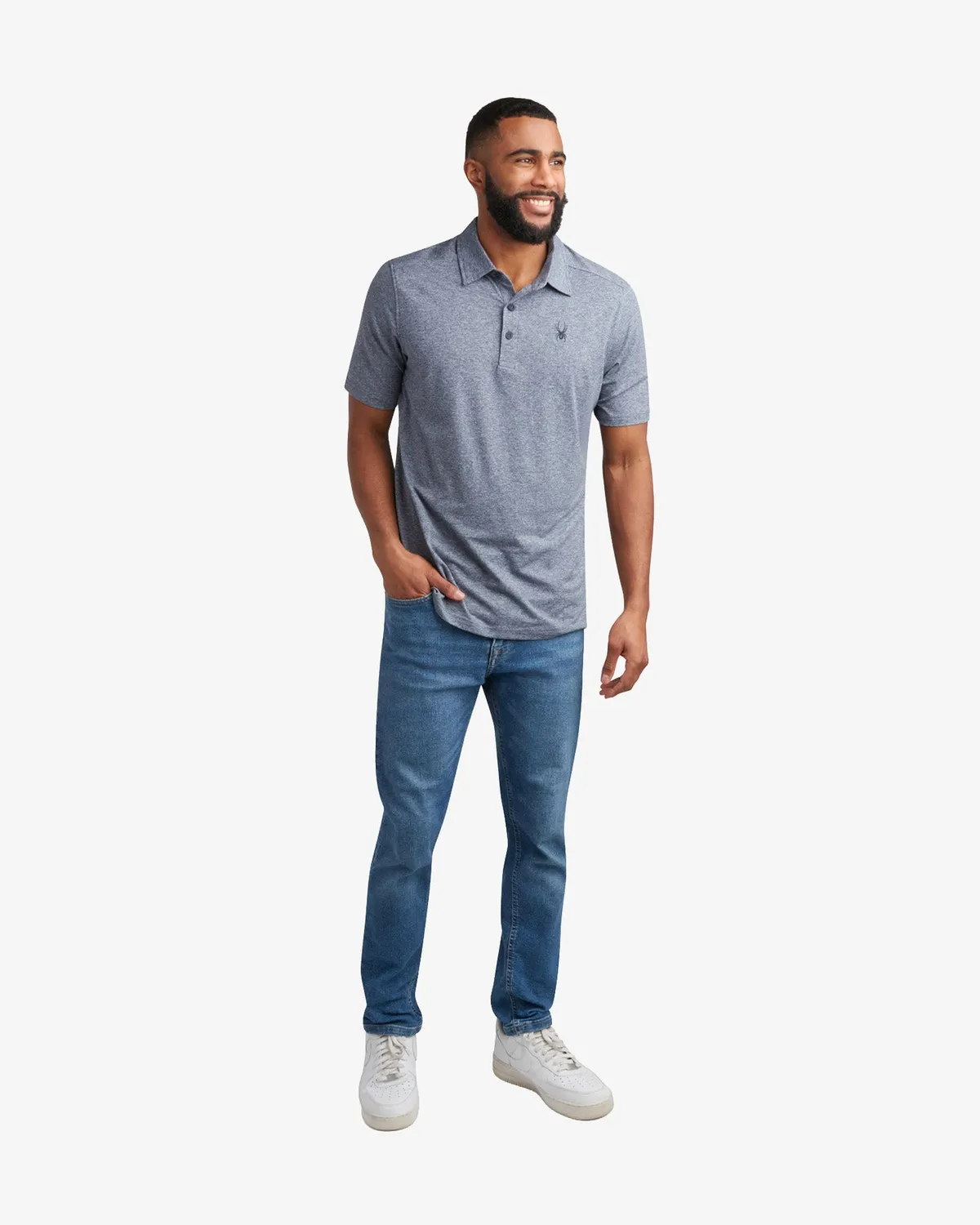 Spyder Short Sleeve Jersey poloskjorte marineblå stretch