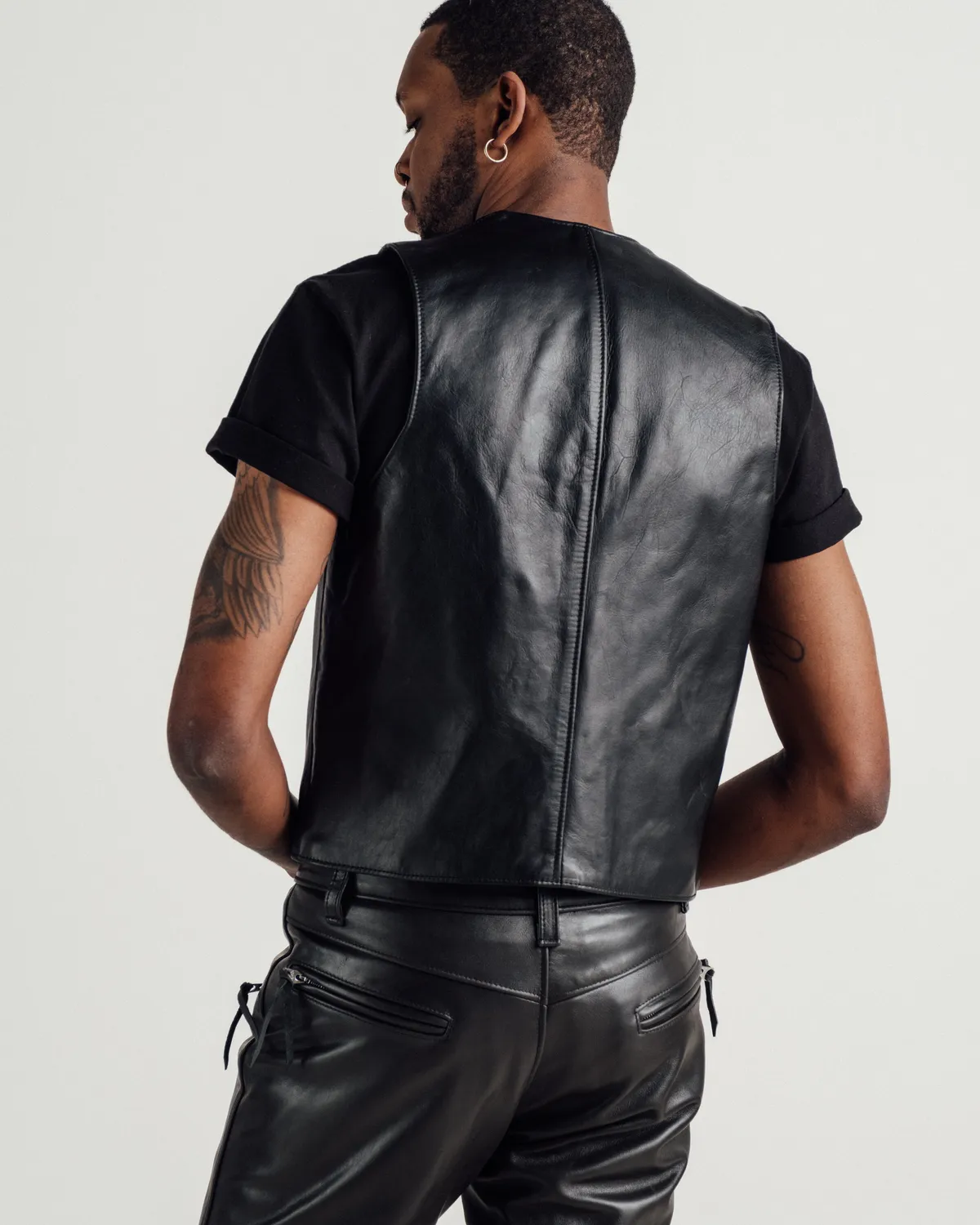 Schott NYC 193V mc-vest svart nakent kuskinn
