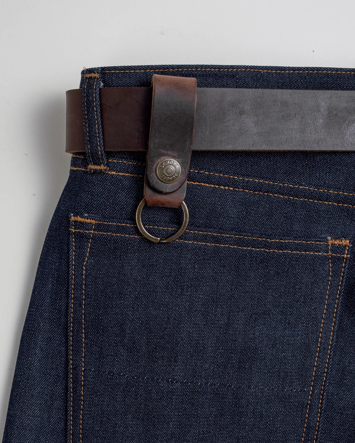 Schott NYC A501 nøkkelring skinn svart Horween