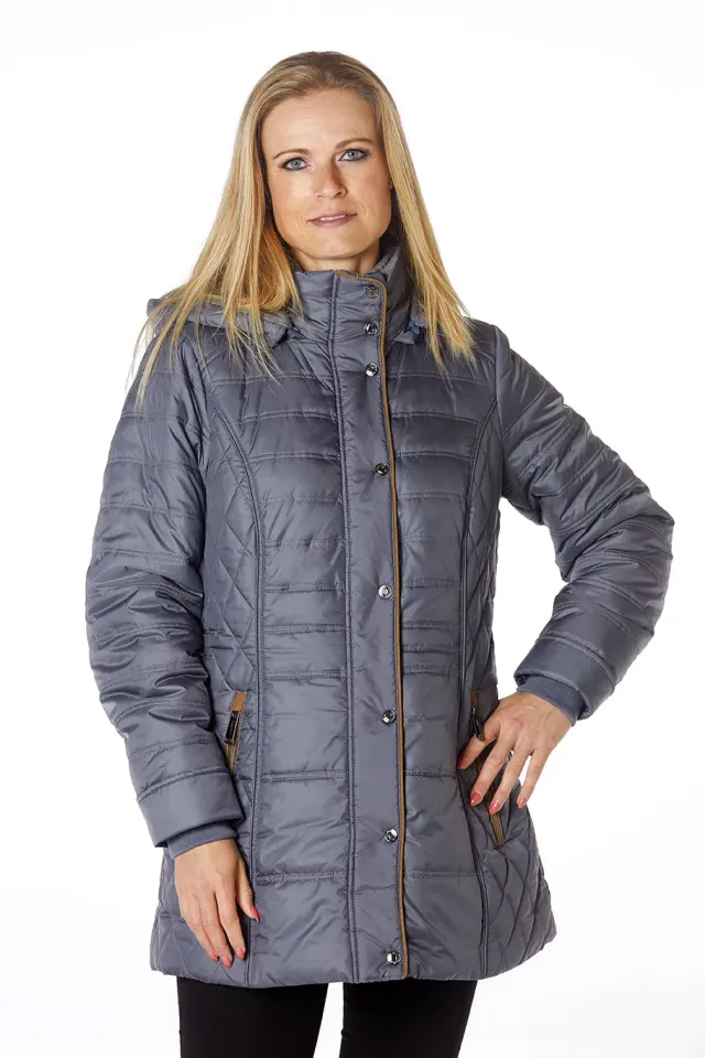 Danwear Carly vinterjakke grey lang resirkulert