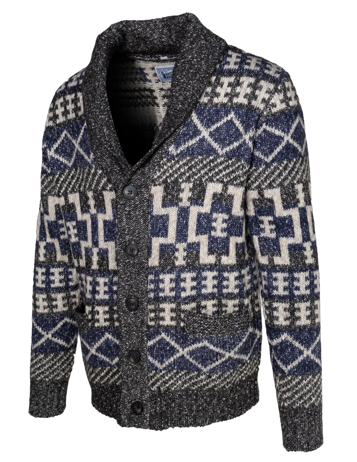 Schott NYC SW2238 cardigan yakmiks svart sjalskrage