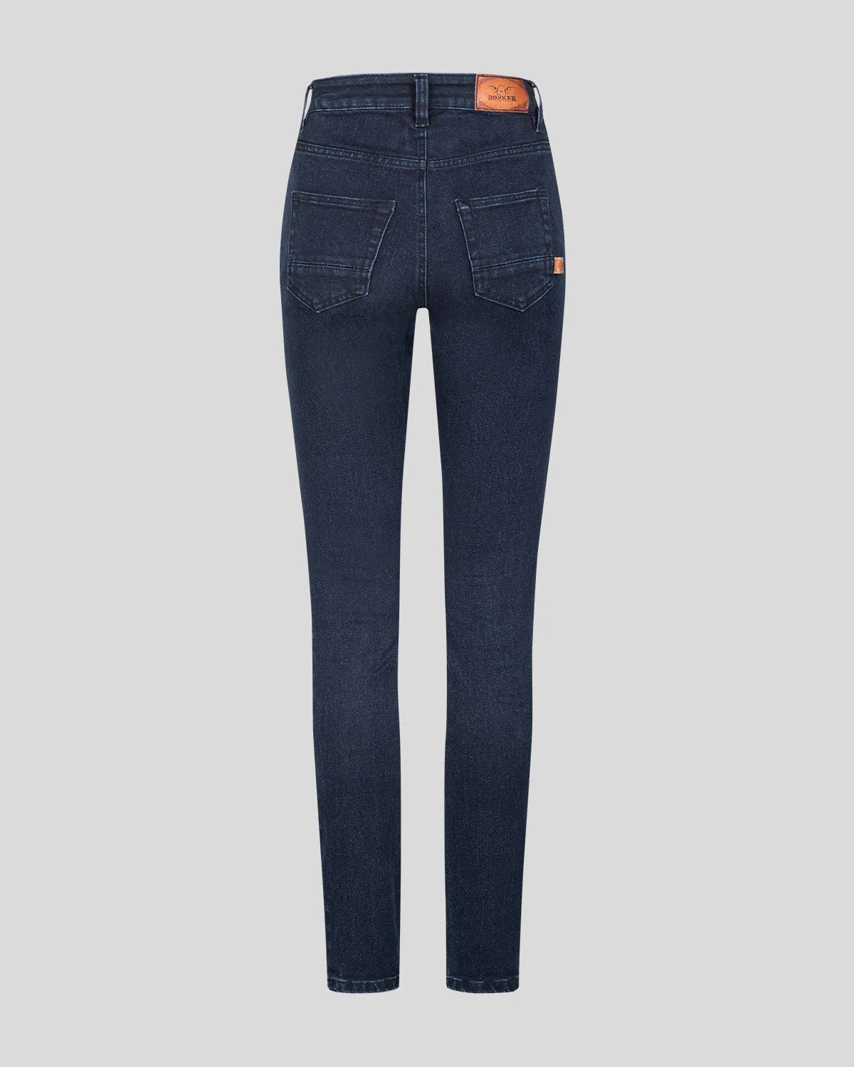 Rokker Rokkertech MC-jeans dame mørkeblå high-waist