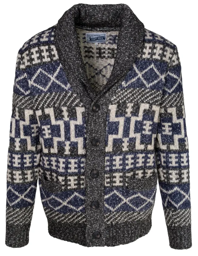 Schott NYC SW2238 cardigan yakmiks svart sjalskrage