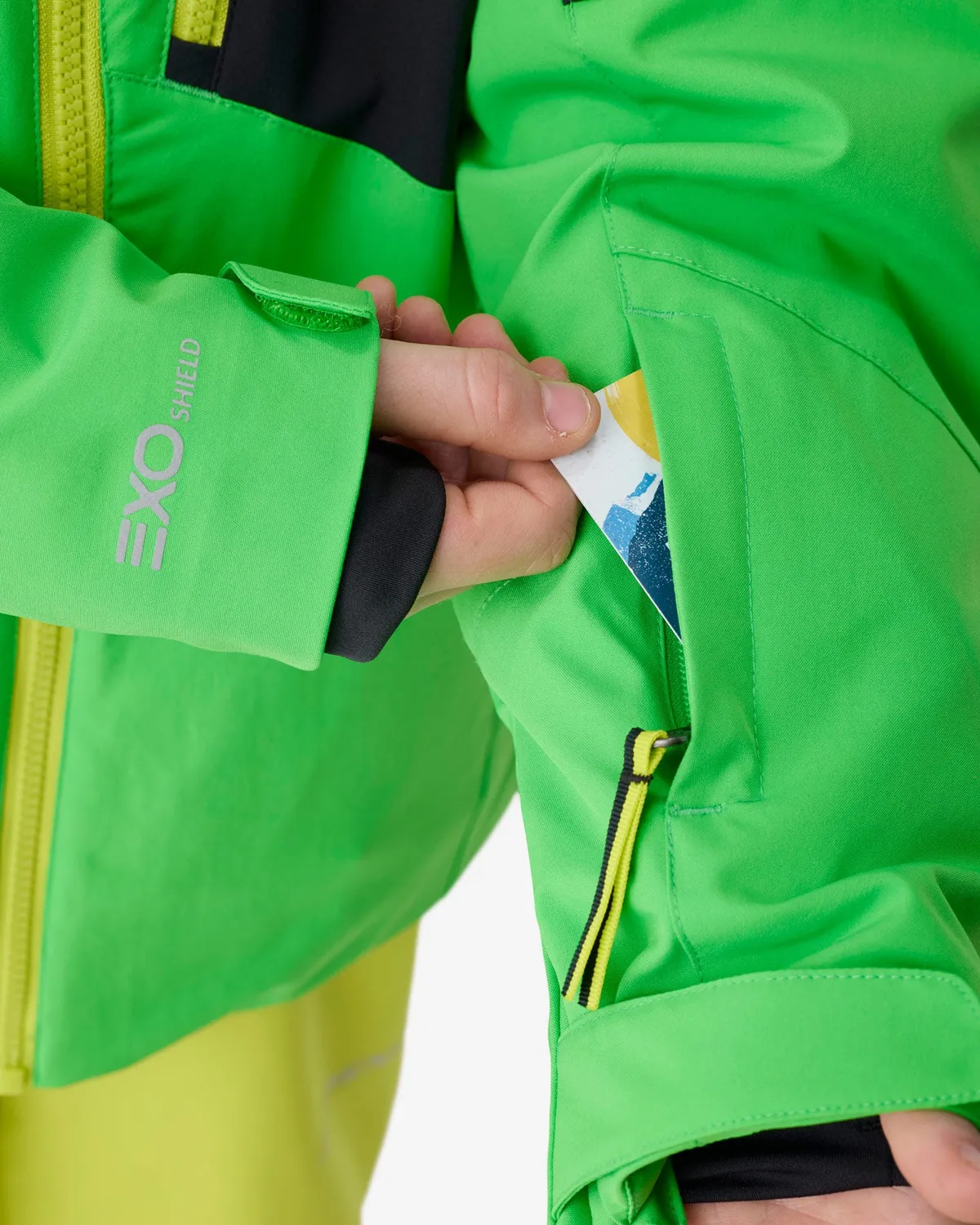 Spyder Leader skijakke gutt strobe green forsterket