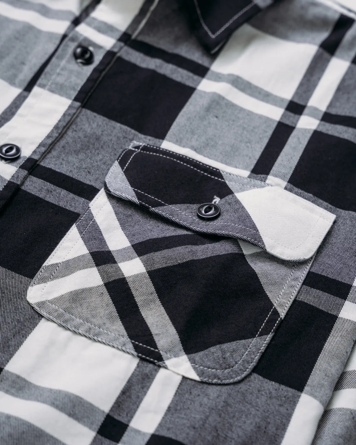 Schott NYC SPSH2 rutet skjorte svart flanell