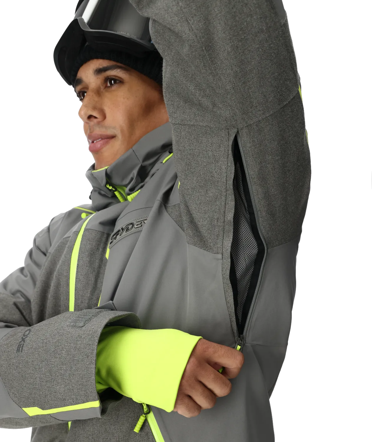 Spyder Leader skijakke herre storm lime 30K vanntett