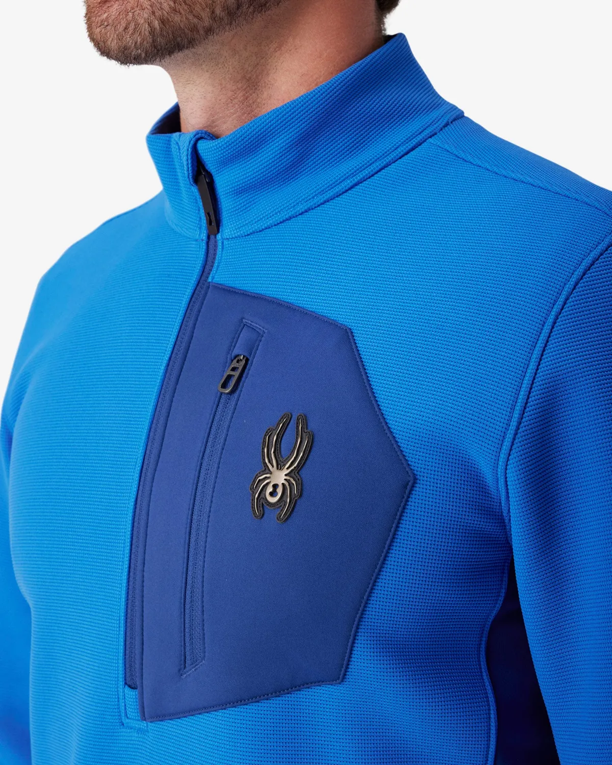 Spyder Bandit fleecegenser herre Bold Blue stretch
