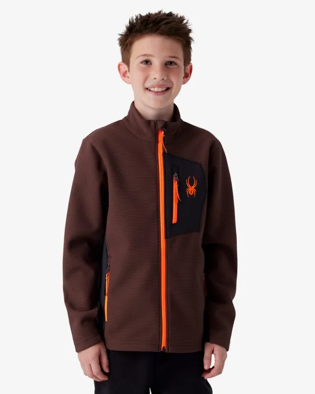 Spyder Bandit fleecejakke gutt brun stretch