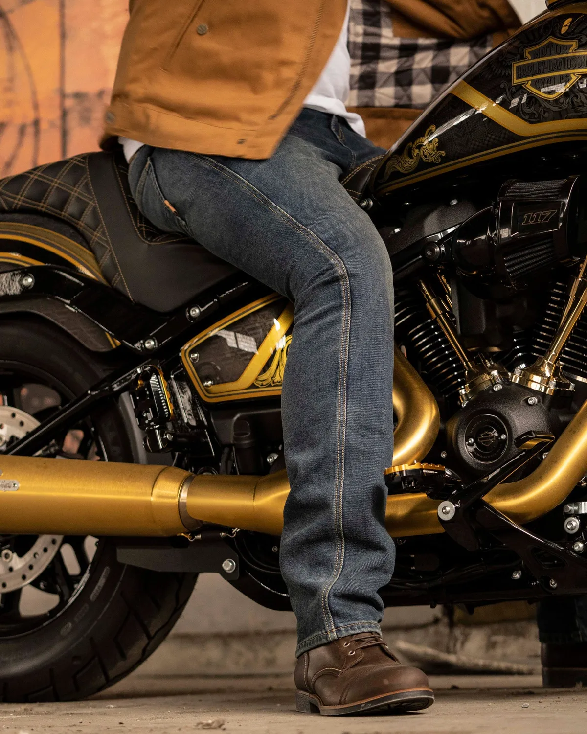 Rokker Hunter motorsykkeljeans blå straight AA