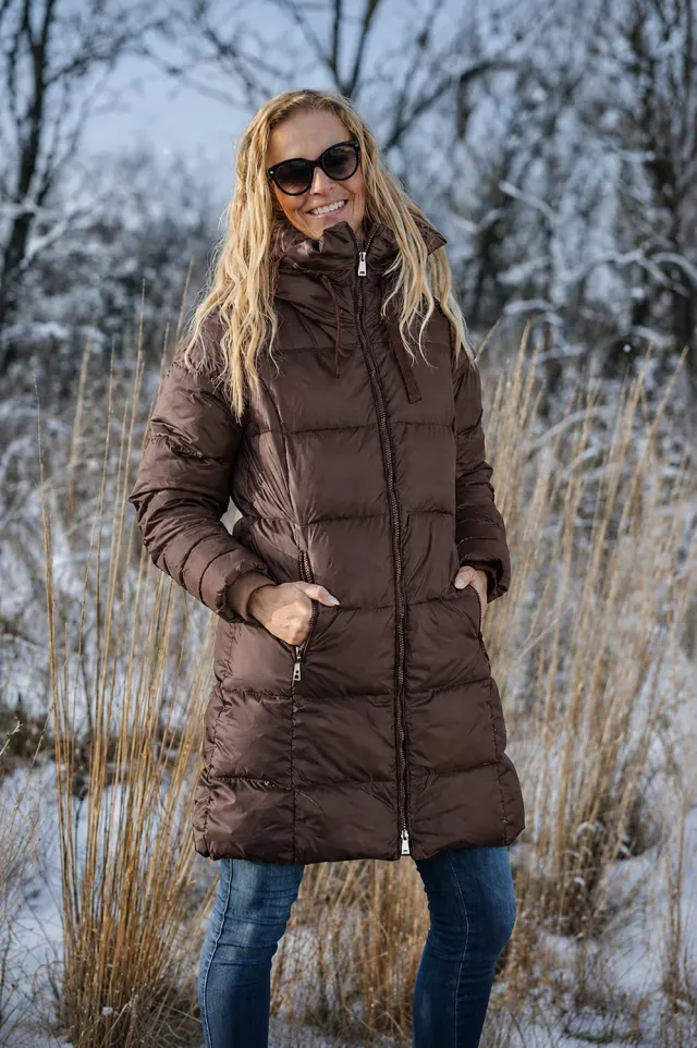 Danwear Windfield Eina dunjakke chocolate brown