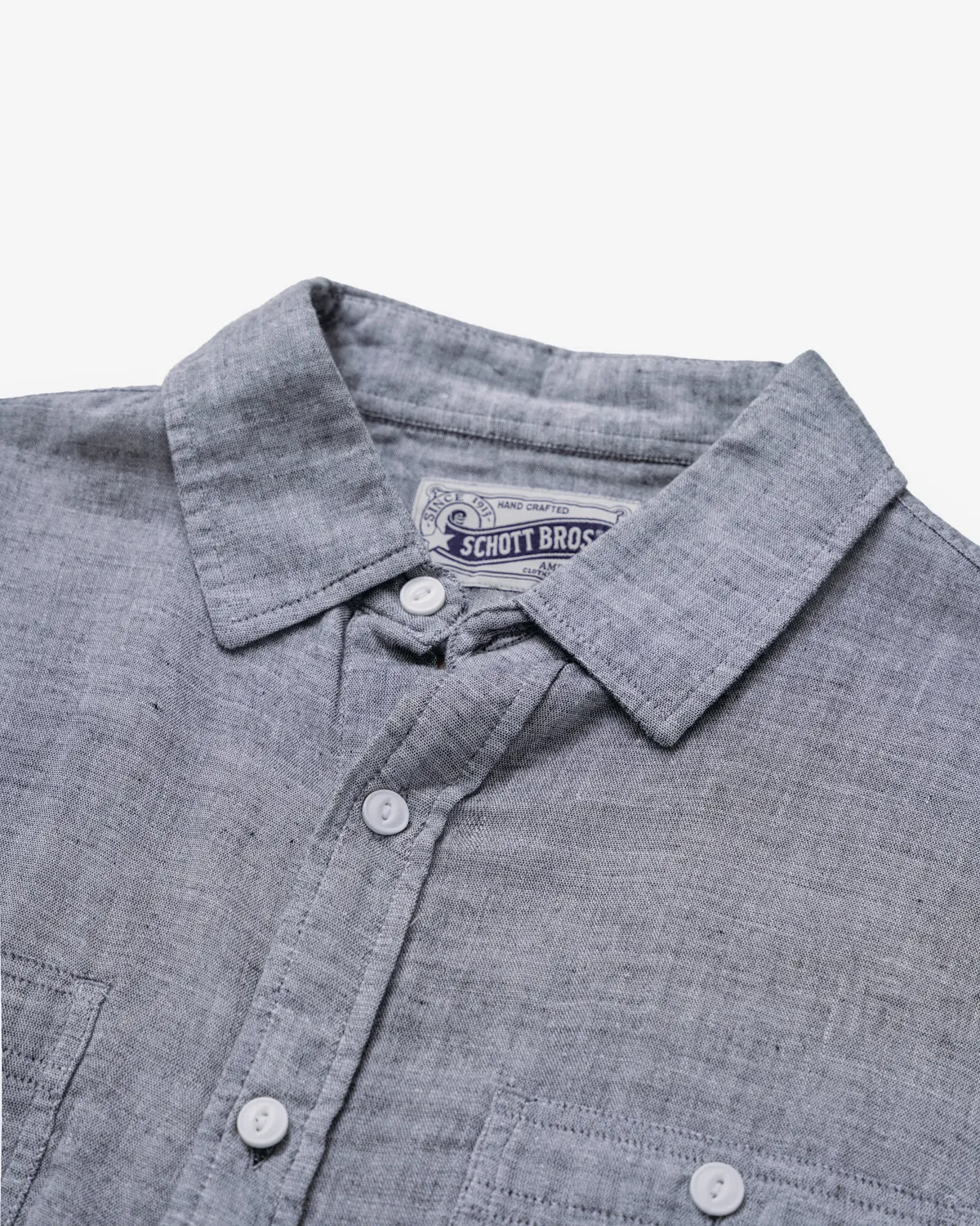 Schott NYC SH2402 arbeidsskjorte grå 2 lommer