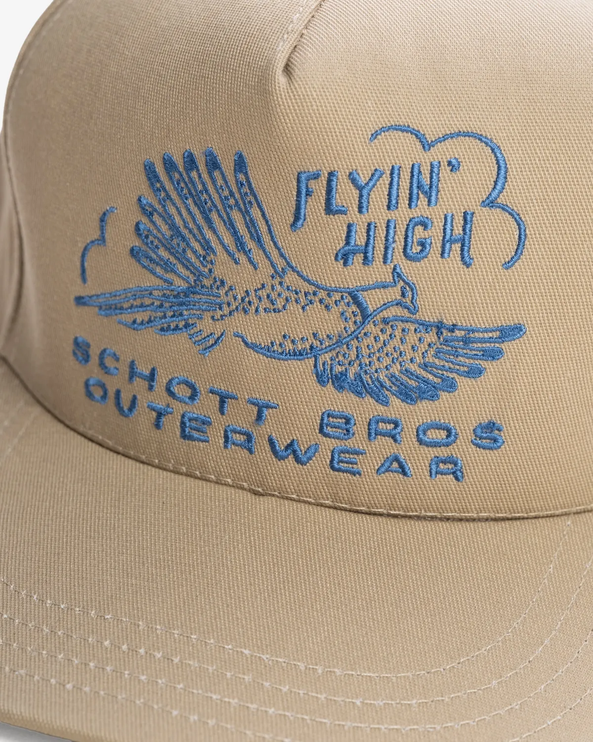 Schott NYC HDUCK caps khaki brodert and