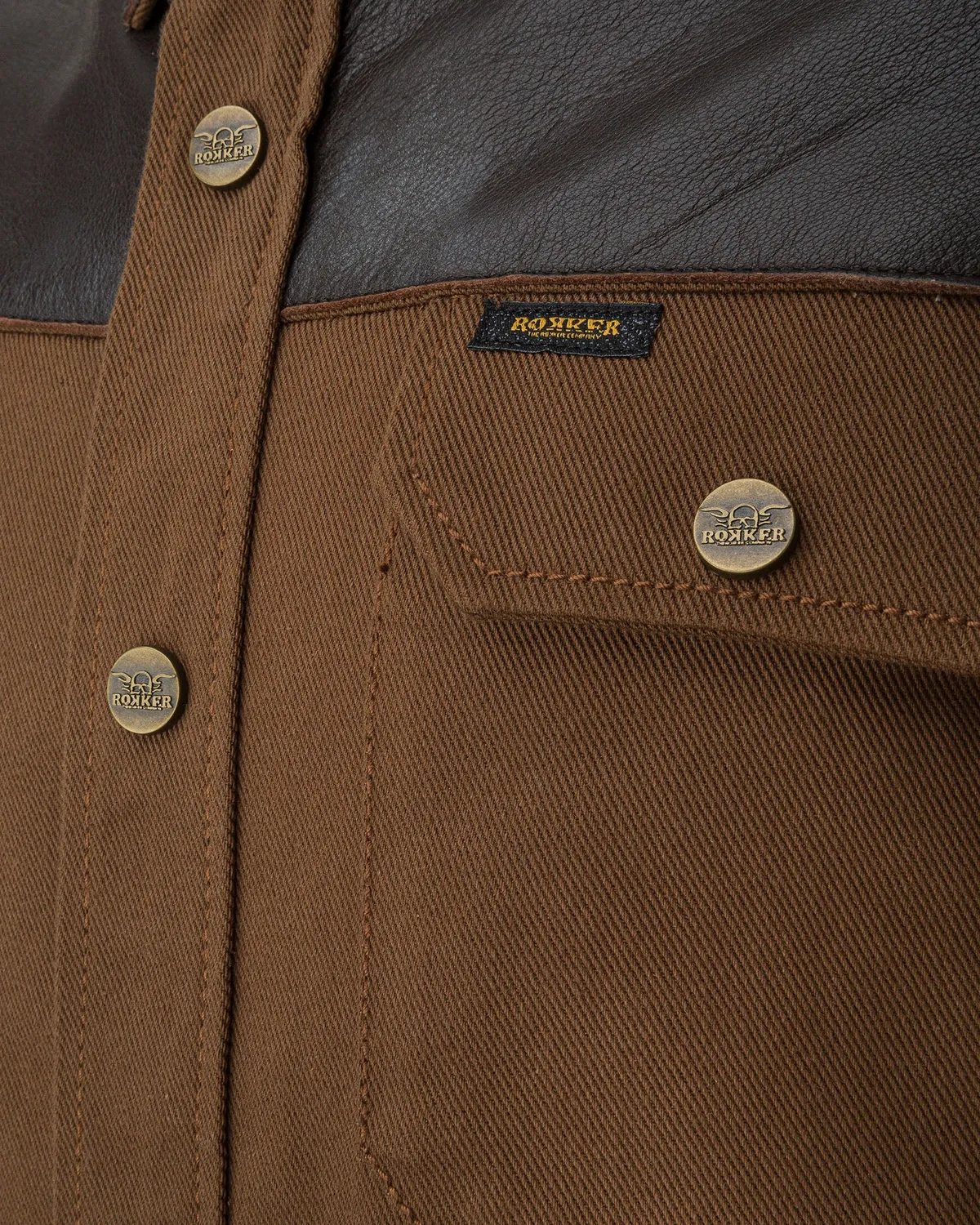 Rokker Bozeman Rider Shirt motorsykkelskjorte brun AAA
