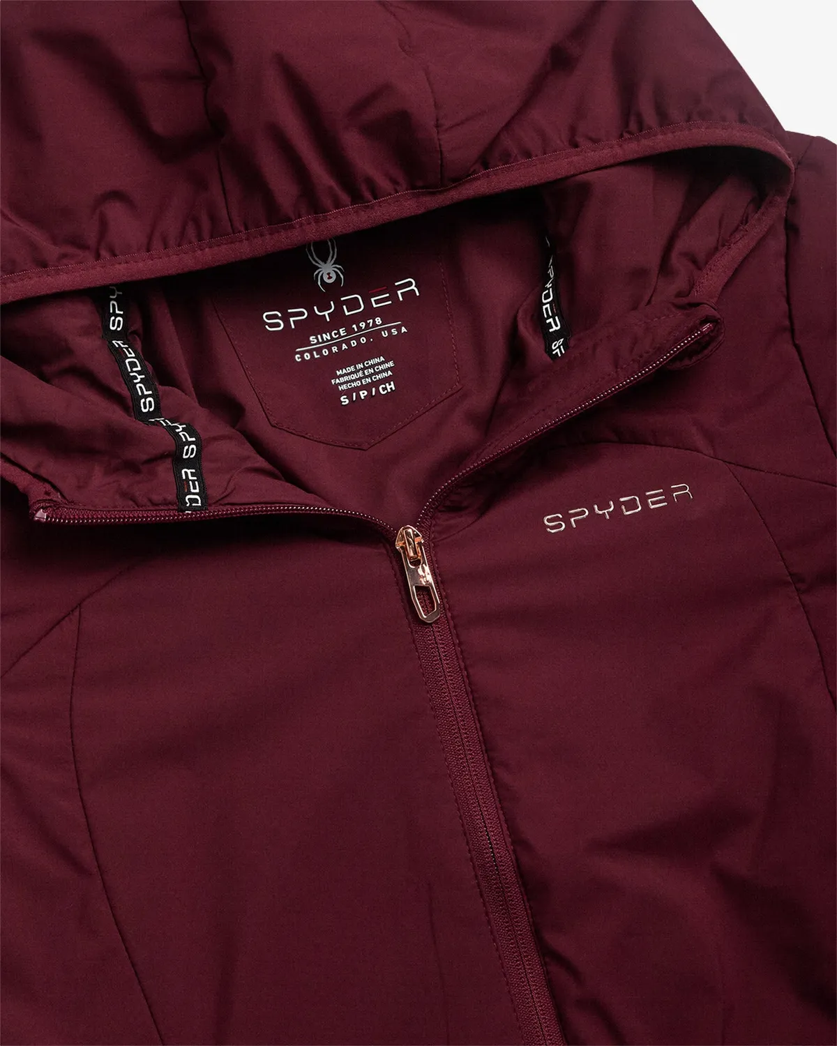 Spyder Lite Long damejakke burgunder lett