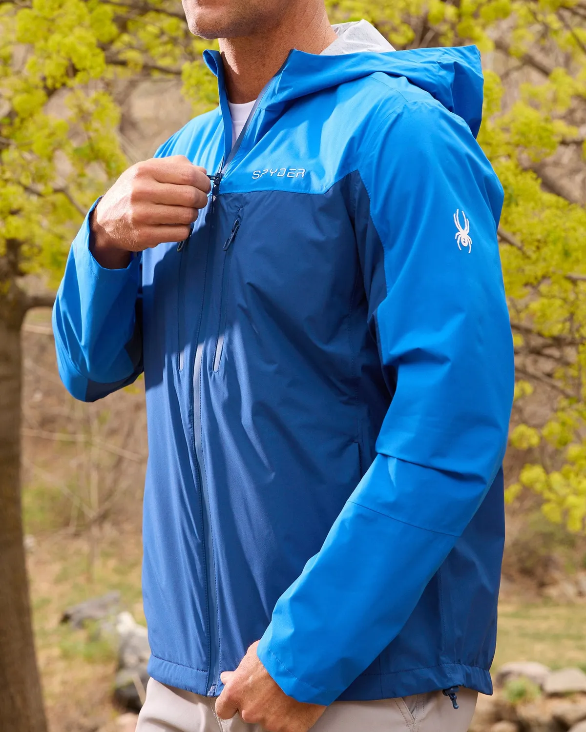 Spyder Overcast regnjakke herre royal blue vanntett