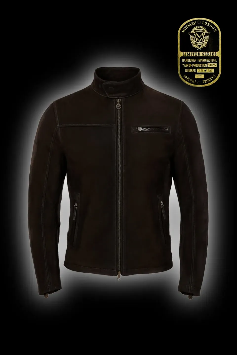 Matchless Shotgun skinnjakke deep brown nubuck
