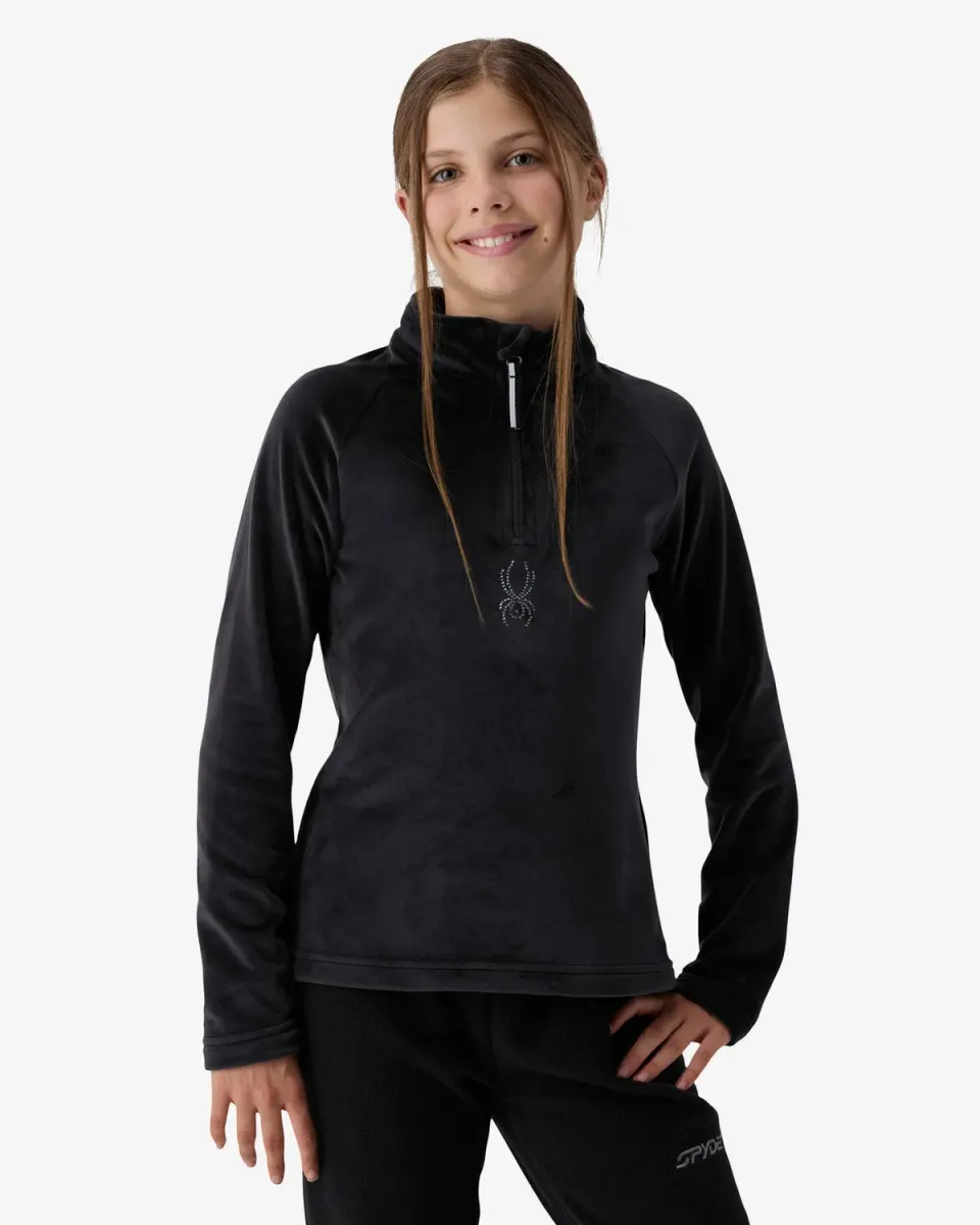 Spyder Shimmer Bug Half Zip genser jente svart velur