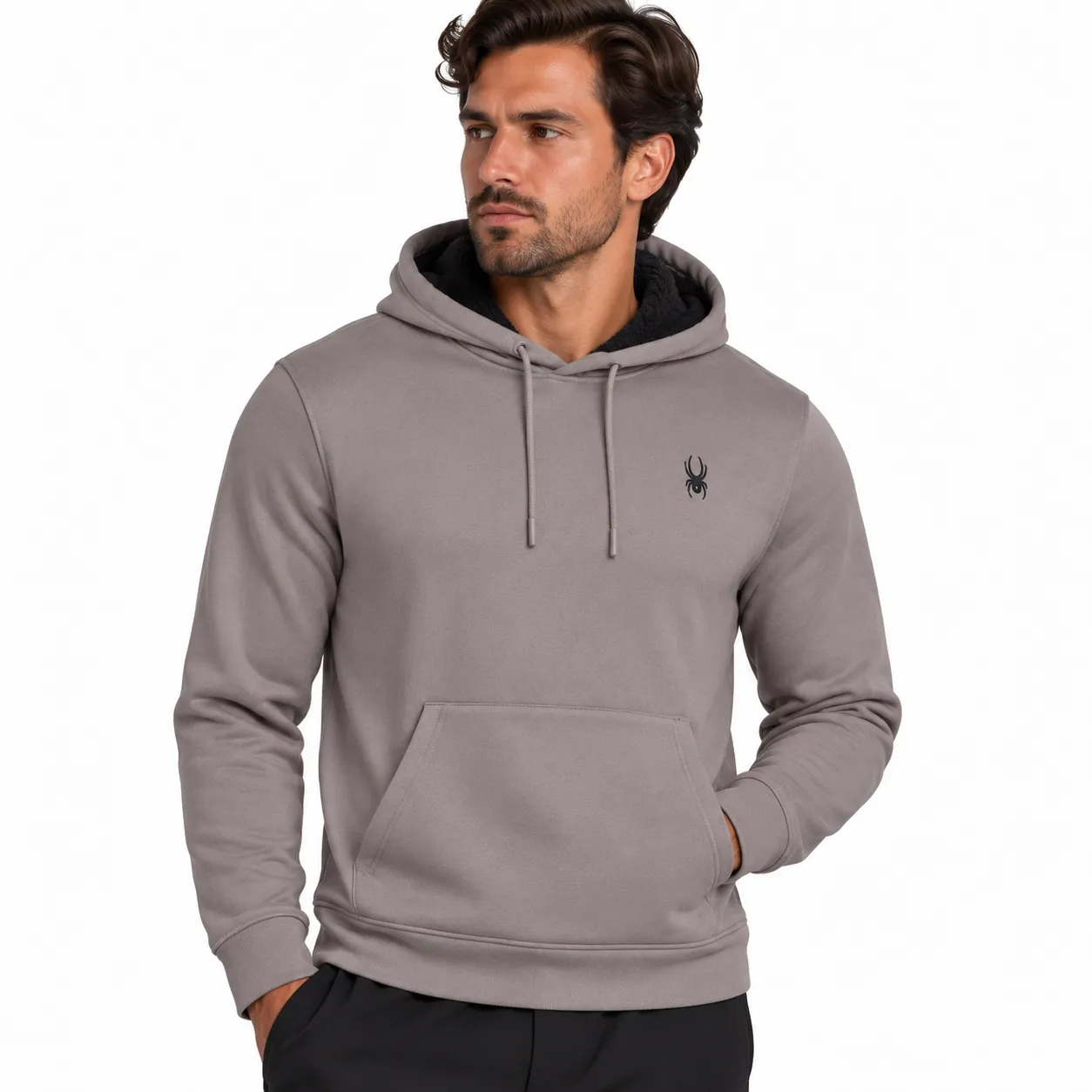 Spyder Sherpa hettegenser steel grey teddyfleece