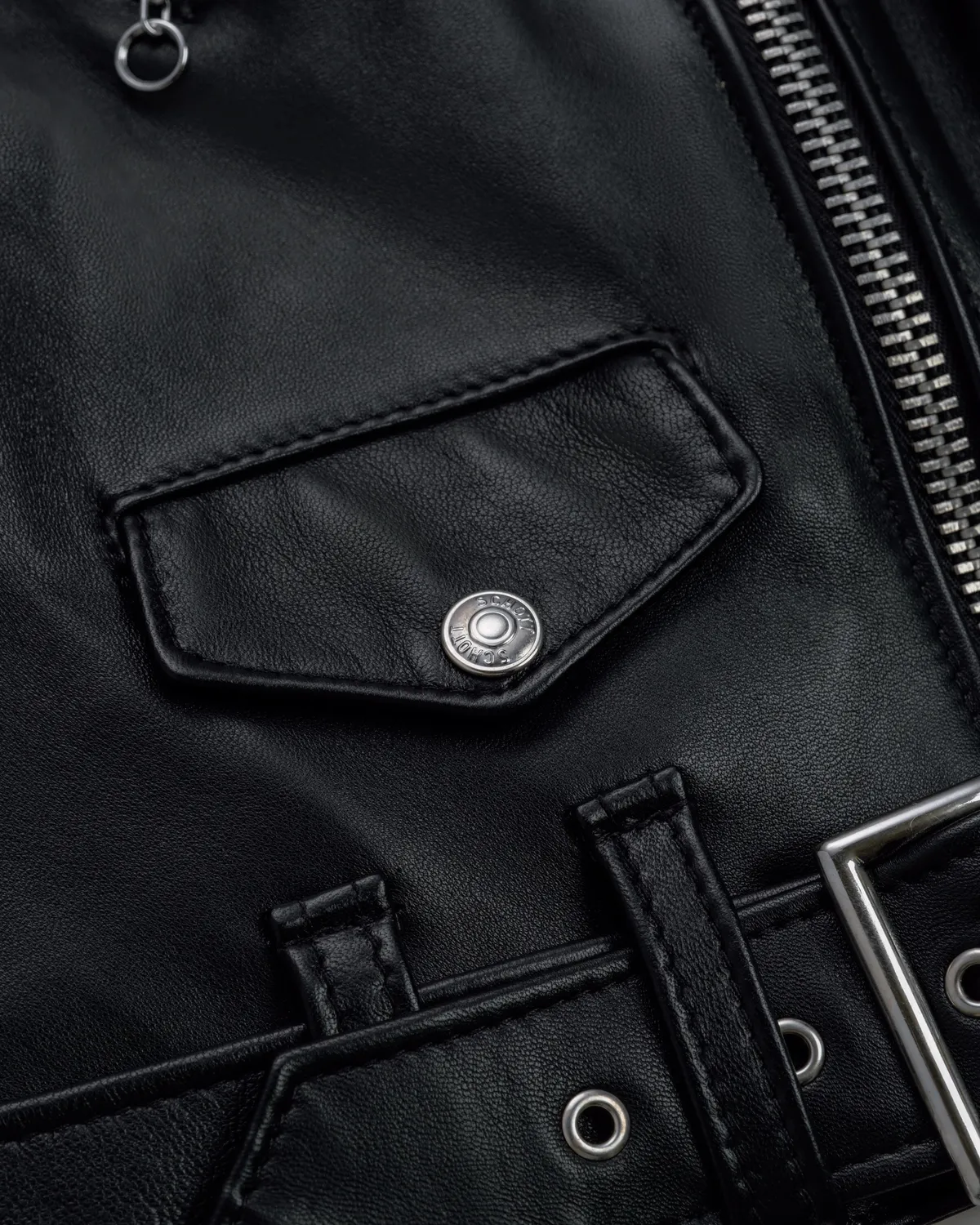 Schott NYC 210VW skinnvest svart lammeskinn dame