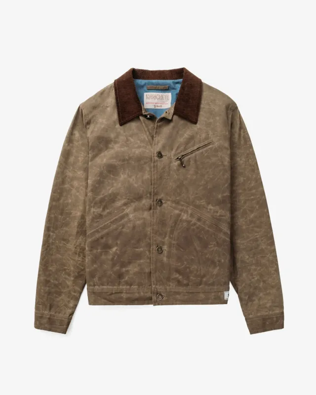 Schott NYC 8510 mekanikerjakke brun vokset bomull