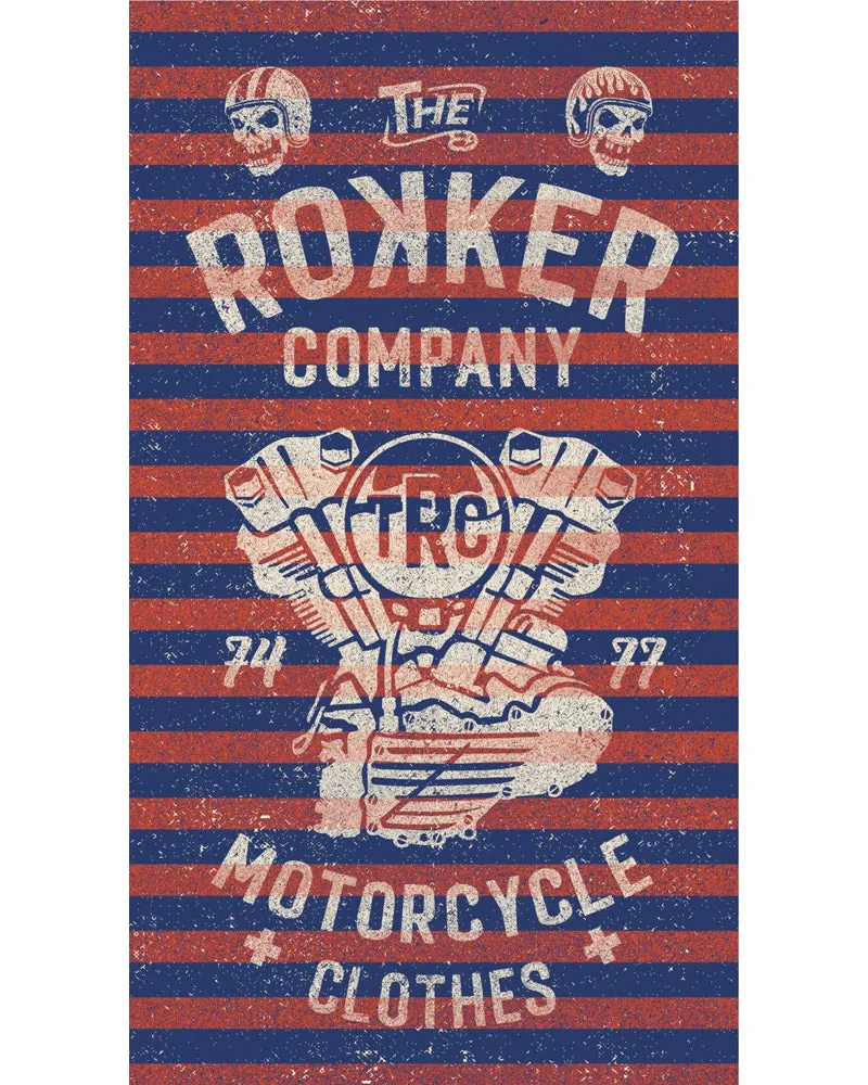 Rokker Tube Moto Stripes tube blå/rød sømløs