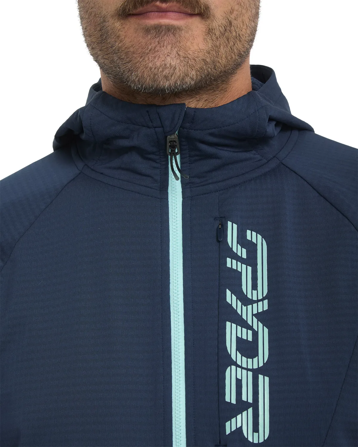 Spyder GridWeb fleece hettegenser True Navy pustende