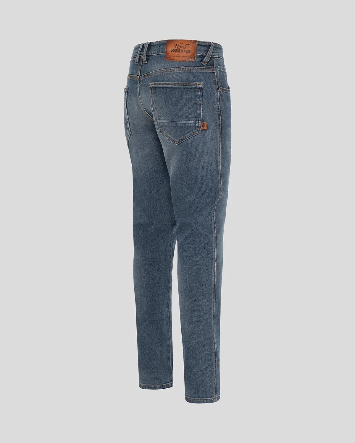 Rokker ROKKERTECH Tapered Slim motorsykkeljeans blå