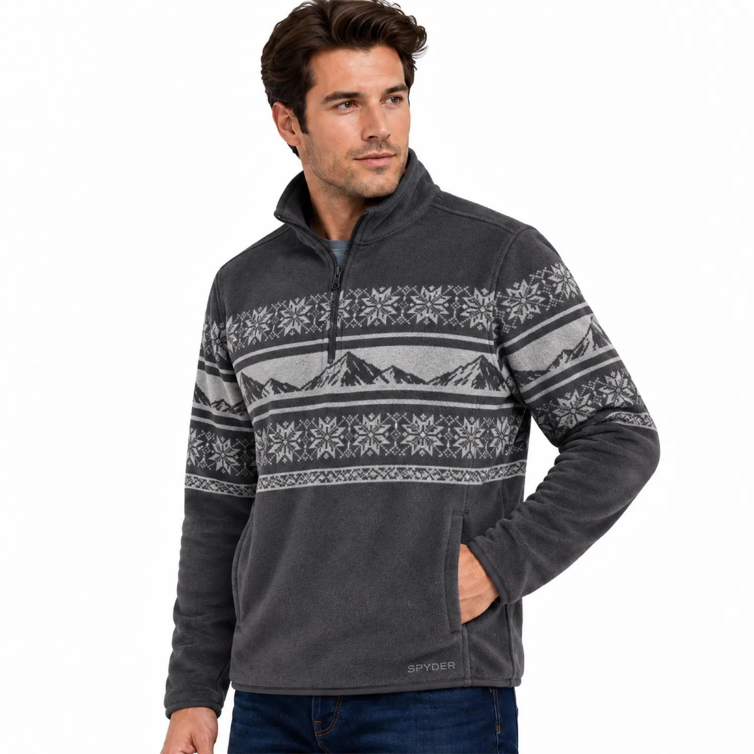 Spyder Sherpa quarter-zip genser herre grå 360