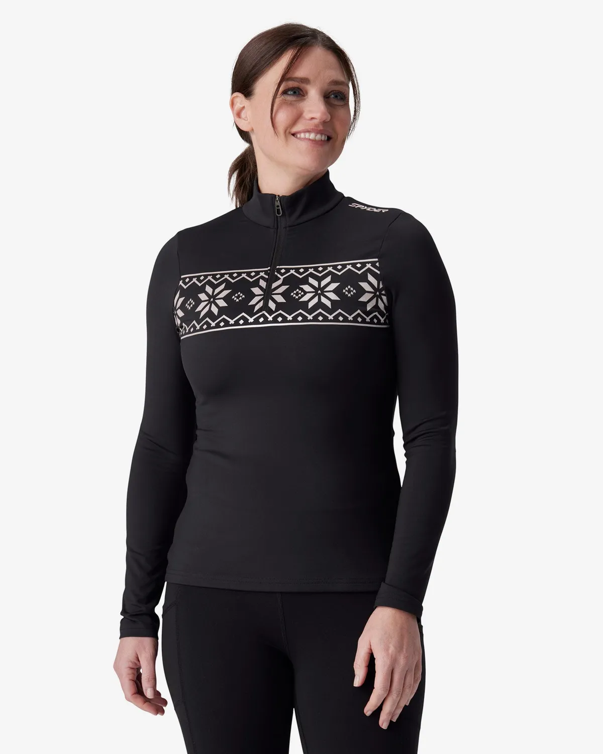 Spyder Vivid quarter zip electric coral stretch
