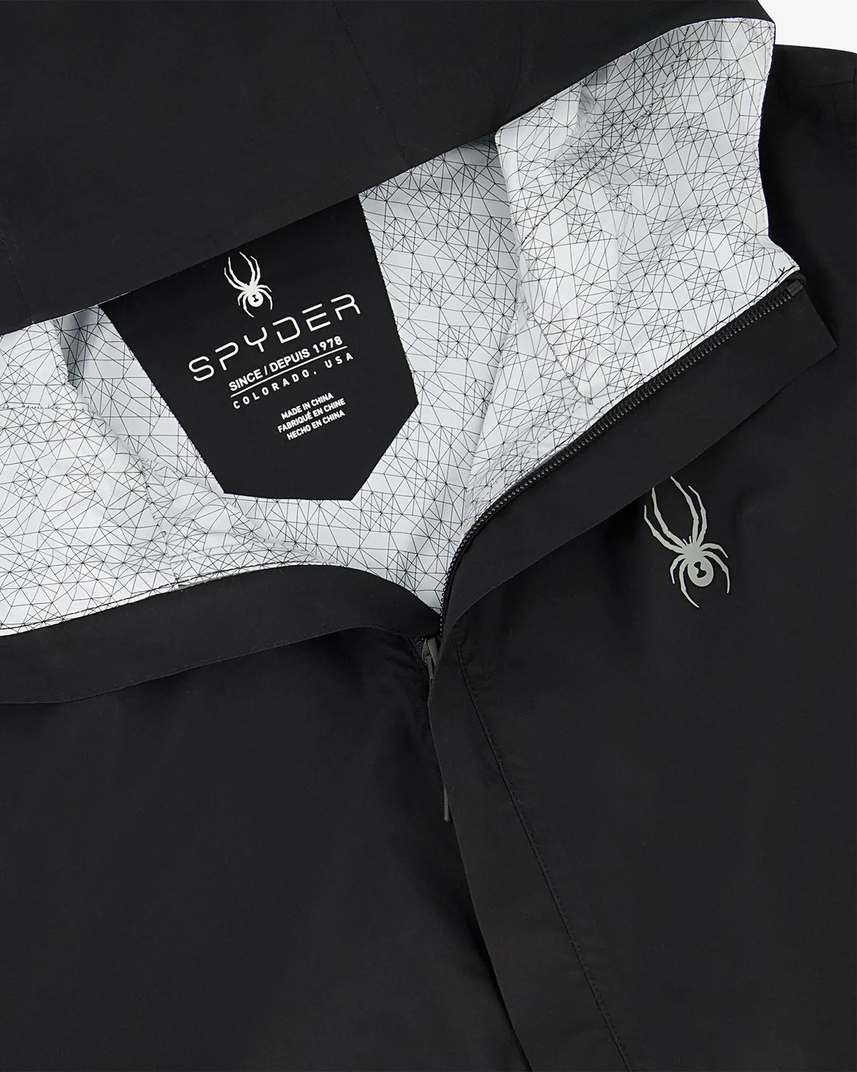 Spyder Cloudy Day regnjakke svart herre vanntett