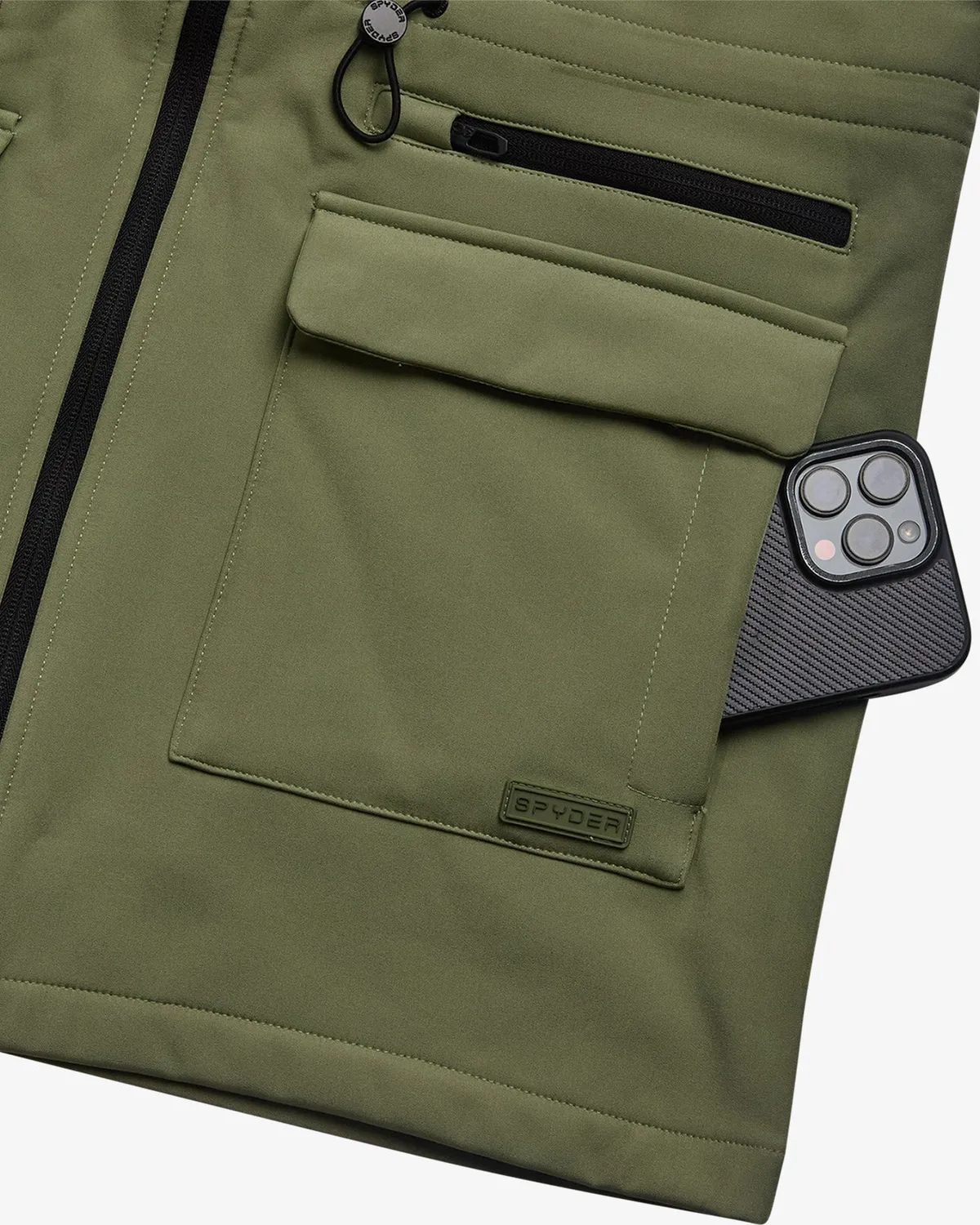 Spyder Softshell lang jakke salvie vindtett