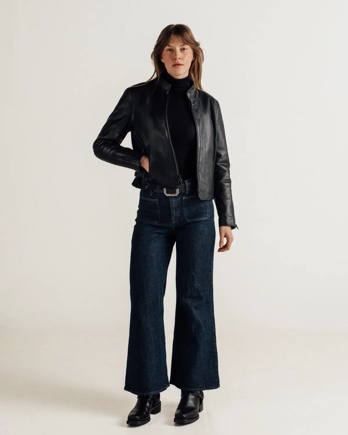 Schott NYC 2408W skinnjakke svart dame voksbehandlet