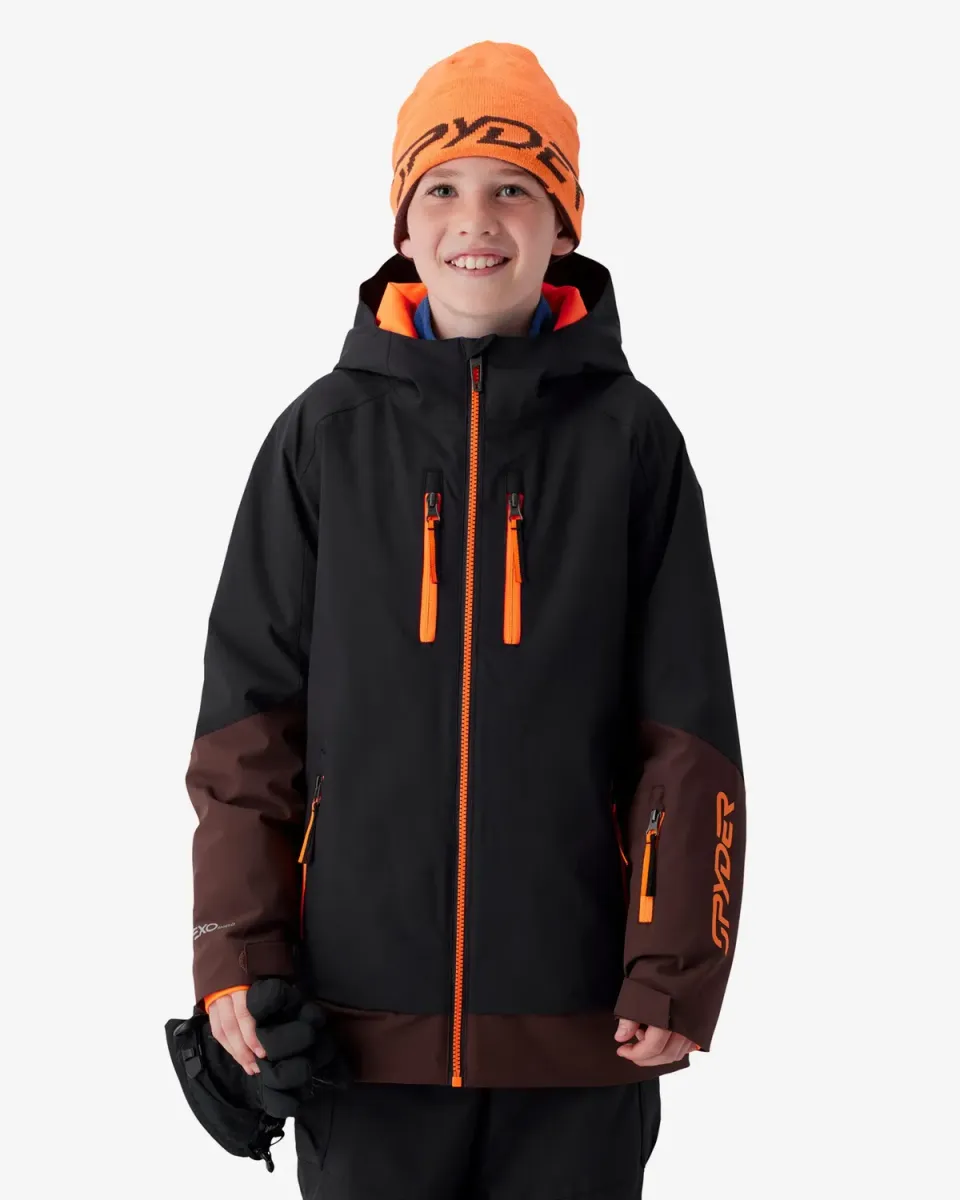 Spyder Davos skijakke gutt mocha vanntett 10K