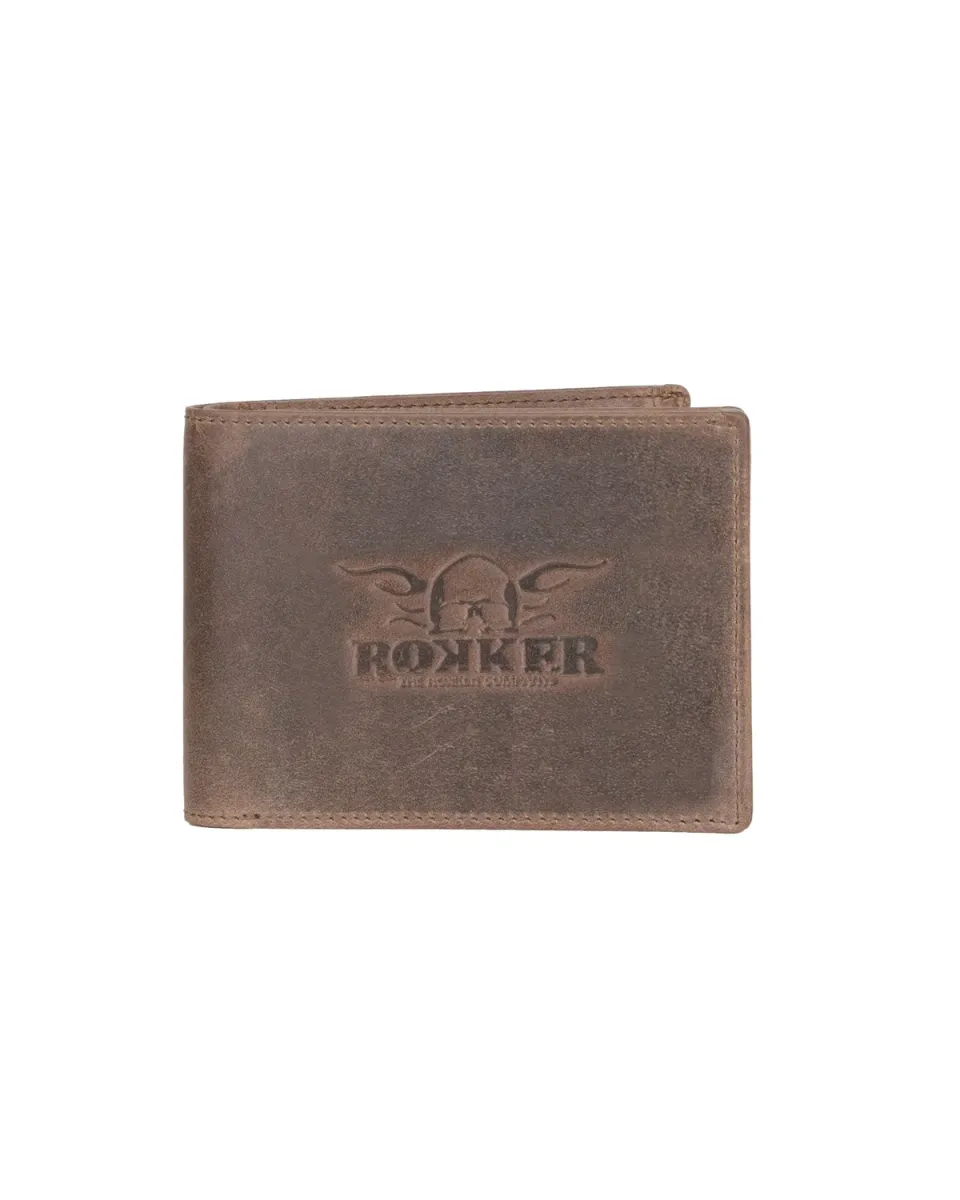 Rokker Traveler lommebok brun skinn