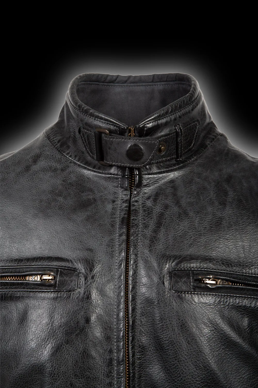 Matchless Osborne skinnjakke antique black bivoks