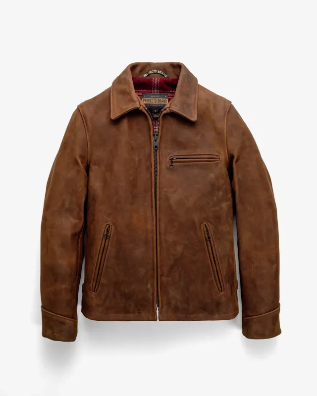 Schott Perfecto P673 Storm skinnjakke brun – nubuck