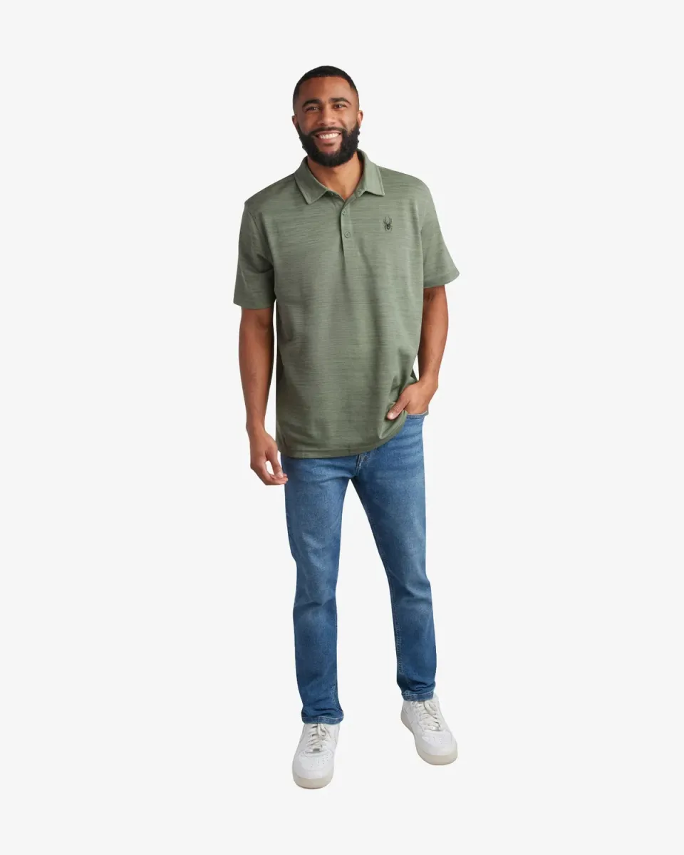 Spyder Short Sleeve Tech Polo piké Spruce Green UPF 30+