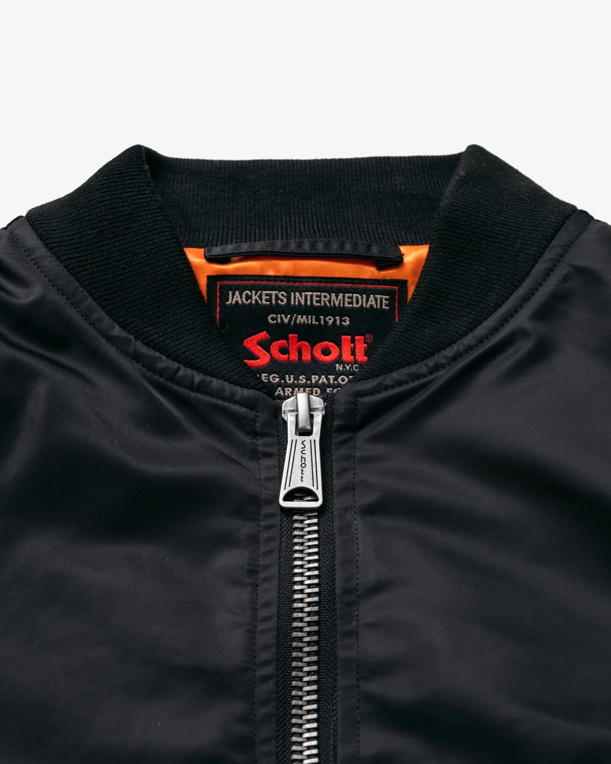 Schott NYC 9508 MA-1 jakke svart nylon